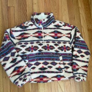 Altar'd State Colorful Patterned Zip-Up Sweater